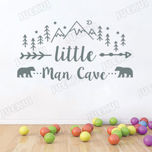 Little Man Cave Mountain And Bear Cartoon Decor Wall Stickers for Kids Room Home Art Decals Vinyl Wallpaper Stickers L966 2024 - buy cheap