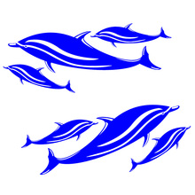 2 Pieces / Set (6 Dolphin) Vinyl Kayak Canoe Fishing Ocean Boat Dinghy Surfboard Jet Ski Car Decals Stickers Decor Accessories 2024 - buy cheap