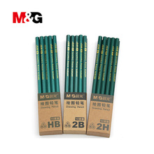 M&G standard pencils 10 pcs Black Hard 2B HB 2H Triangular lever pencil writing stationery nature wooden pencil for art painting 2024 - buy cheap