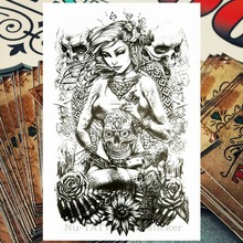 Nu-taty negro magia femenina tatuaje temporal arte corporal, 12*20 cm tatuaje pegatinas, impermeable falso tatuaje etiqueta 2024 - compra barato