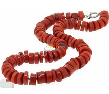 Colar heishi red coral l 004783 9-10mm, 2024 - compre barato