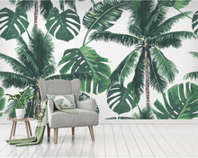 Beibehang 3D Tropical Mural Papel De Parede Personalizado grande árvore folha da planta da floresta tropical banana material de Seda 3d Papel De Parede do fundo da parede 2024 - compre barato