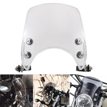 Мотоциклетный Регулируемый компактный спортивный дефлектор на ветровом стекле, подходит для Harley 04-Up Sportster XL883 XL1200 Series 2024 - купить недорого