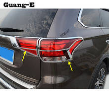 Car Rear Tail Back Light Lamp Detector Frame Stick Chrome ABS Cover Trim Switch 4pcs For Mitsubishi Outlander 2016 2017 2018 2024 - buy cheap