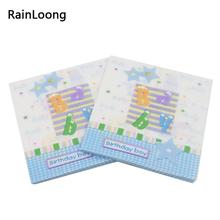 [Rainloong] guardanapos de papel aniversário menino evento & festa guardanapos de tecido decoração guardanapos 33cm * 33cm 1 pacote (20 unidades/pacote) 2024 - compre barato