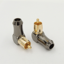 Hi End RCA Male Plug Adapter Audio Phono Gold Plated Right Angle Solder Connector 2024 - buy cheap