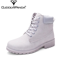 CuddlyIIPanda Autumn Plus Size Motorcycle Boots Camouflage Women Ankle Boots Pink White PU Leather  Boots Botas Mujer 2024 - buy cheap