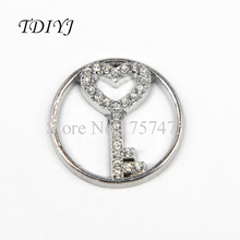 TDIYJ Free Shipping  New Arrival 22mm Alloy Floating Window Plates Love Key for Floating Locket Mother's Day Gifts 10pcs/lot 2024 - buy cheap