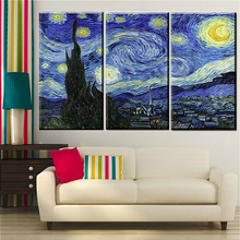 Vincent van gogh noite estrelada parede arte imagem impressão moderna casa decoração da lona pintura para sala de estar decoração da parede transporte da gota 2024 - compre barato