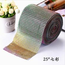 4.75"X10 Yards Colorful Diamond Mesh Wrap Rhinestone Ribbon Wedding Supplies Home Decoration DIY Accessories 24 Rows Net Drill 2024 - buy cheap
