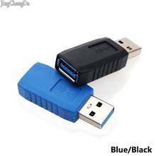 Адаптер JCD для быстрой зарядки, USB 3,0, тип А, штекер-гнездо, USB 3,0, синий/черный 2024 - купить недорого