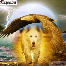 Pintura dispain completa quadrada/broca redonda 5d diy pintura de diamante "animal águia lobo" bordado ponto cruz 3d decoração para casa presente a11360 2024 - compre barato