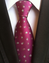 Men Formal necktie TOP Woven tie burgundy with beautiful flowers 2024 - buy cheap