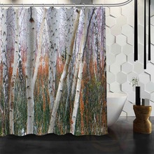 Best Nice Custom Birch Fores Shower Curtain Bath Curtain Waterproof Fabric For Bathroom MORE SIZE W#@23 2024 - buy cheap