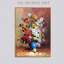 Artist Hand-painted Beautiful Vase Flower Oil Painting on Canvas Knife Painting Flower Picture Hand-painted Flower Painting Oil 2024 - buy cheap