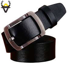 Casual genuine leather belts for men Designer pin buckle waist strap for jeans Quality second layer cow skin belt man Width 3.8 2024 - buy cheap