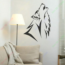 Новый Воющий волк, наклейка на стену, Настенная роспись, искусство, Декор для дома 2024 - купить недорого