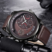 XINEW Fivela Pulseira de Couro Marca de Moda de Luxo Relógios Homens de Negócios de Alta Qualidade Dos Homens Relógio de Pulso de Quartzo Relógios montre homme 2024 - compre barato