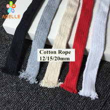 4 colors Cotton Tape 12/15/20mm flat colored braid cotton rope air core thick shoe lace belt DIY accessory free shipping 70-90m 2024 - buy cheap