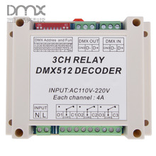 Controlador de relé 3CH dmx512 de 15 uds, decodificador de relé DMX512 de salida de relé 3CH, AC1110-220V de carcasa de plástico de entrada de WS-DMX-RELAY-3CH-220 2024 - compra barato
