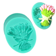 Molde de silicone de grau alimentício 3d, ferramenta de decoração de bolo fondant, molde de sabão de silicone, molde de bolo de silicone cor verde 2024 - compre barato