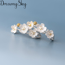 DreamySky-Pendientes de plata de primera ley para mujer, aretes pequeños, plata esterlina 100%, estilo coreano 2024 - compra barato