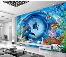 Papel de parede 3D bajo el agua mundo de la historieta niños habitación configuración pared mural 3d Papel tapiz 2024 - compra barato