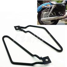 Motorcycle Black Saddle bag Support Bars Mount Bracket For Harley Sportster XL Dyna Fat bob 2024 - buy cheap