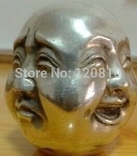 Precious Chinese Tibet silver , copper statues of the Buddha's head - emotional 2024 - buy cheap