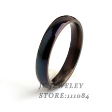 Anillo de acero inoxidable 316L para mujer, anillo negro puro de 4mm de ancho, joyería al por mayor 2024 - compra barato