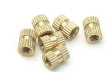 100 piezas M6 * 8*8mm de cobre de inyección tuerca incluidas partes de cobre knurl tuerca 2024 - compra barato