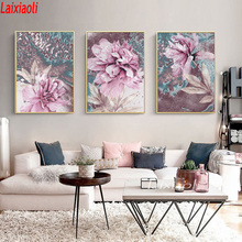 3pcs Full Square round Drill 5D DIY Diamond Painting abstract pink flower painting Embroidery Cross Stitch mosaic Home Decor 2024 - buy cheap