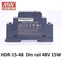 MEAN WELL HDR-15-48 ultra slim 0.32A 48 v 15 w DIN Rail Power Supply entrada 86-264VAC 48 v DC 15 w DR industrial power supply CE UL 2024 - compre barato