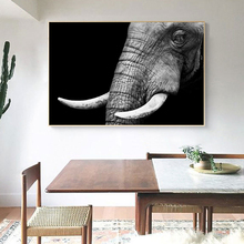 Modern Black African Elephant Posters and Prints Wall Art Canvas Painting Wall Art Animal Pictures for Living Room Cuadros Decor 2024 - buy cheap