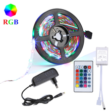 RGB led strip 12v LED Strip Light 5m 60LEDs/m Single Color 3528 SMD LED Tape 12V Power Supply 2A Flexible Ribbon RGB Stripe tape 2024 - buy cheap