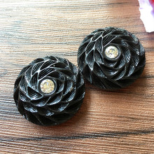 30mm 5pcs/lot Black High-grade Buttons Cashmere Mink Coat Fur Clothing Buckle Diamond Decoration Clasp Buckle Cloth Accessories 2024 - buy cheap