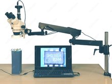 Microscopio de brazo articulado, suministros de AmScope 3.5X-90X 144, microscopio estéreo con Zoom de brazo articulado LED + cámara Digital de 10MP 2024 - compra barato