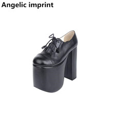 Marca angelic mulher mori menina lolita cosplay sapatos senhora super salto alto bombas feminino princesa vestido de festa sapatos rendas até 15cm 2024 - compre barato