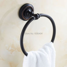Black Bronze Finished Bathroom Accessories Towel Rings Antique Brass Towel Shelf Holder Wall Mounted Towel Rack R511 2024 - buy cheap