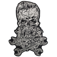 Beard Skull Motorcycle Clothes Patch Embroidery Rider Biker Stickers Custom For Jacket Back Of Iron On Patches For Clothing 2024 - buy cheap