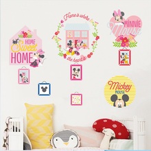 Cartoon Lovely Mickey Minnie Mouse Balloon Wall Stickers Decals Or Kids Room Baby Bedroom Wall Art Park Poster Nursery Amusement 2024 - buy cheap