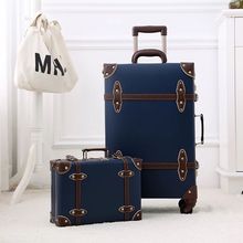Men 2PCS/SET Vintage PP Travel Bag Rolling Luggage,12"20"22"24"inch Women Retro Trolley Suitcase On Universal Wheels 2024 - buy cheap