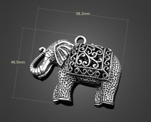 50pcs Antique Silver Elephant Jewelry Charms Pendants -DIY Findings Necklace Bracelet Metal Fashion Accessories 58.2mm X 46.5mm 2024 - buy cheap