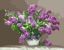 Mahuaf-x594 сиреневый цветок ваза холст для картина по номерам живопись diy картина маслом на холсте для домашнего декора 40x50 подставил 2024 - купить недорого
