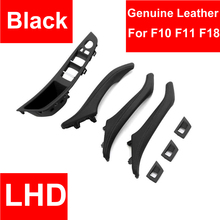 7PCS Genuine Leather Left Hand Drive LHD For BMW 5 series F10 F11 F18  520 Black Car Interior Door Handle Inner Panel Pull Trim 2024 - buy cheap