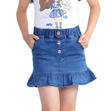 baby girl skirt 2019 summer soft baby girl denim skirt casual ruffles solid children skirts for kids toddler girl denim skirts 2024 - buy cheap