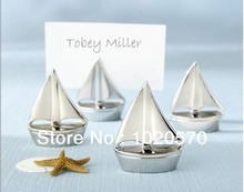 Wedding favors Shining Sails Boats Silver Place Card Holders  Elegant wedding party supplies 100pcs/lot  Wholesale Free Shipping 2024 - buy cheap