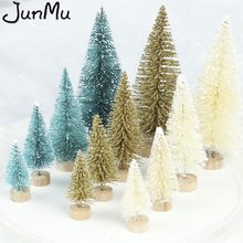 4Pcs Sisal Fiber Mini Christmas Tree 3Colors Snow Frost Small Pine Tree DIY Craft Desktop Decoration Christmas Ornaments 2024 - buy cheap