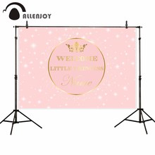 Allenjoy Princess party photography backdrops pink gold glitter crown birthday background for photo girl photophone photocall 2024 - buy cheap