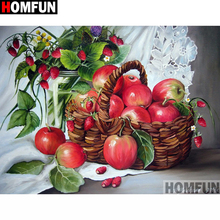 HOMFUN-pintura de diamante "paisaje frutal", bordado de diamantes de foto personalizada, cuadrado, redondo, decoración del hogar, A07612 2024 - compra barato